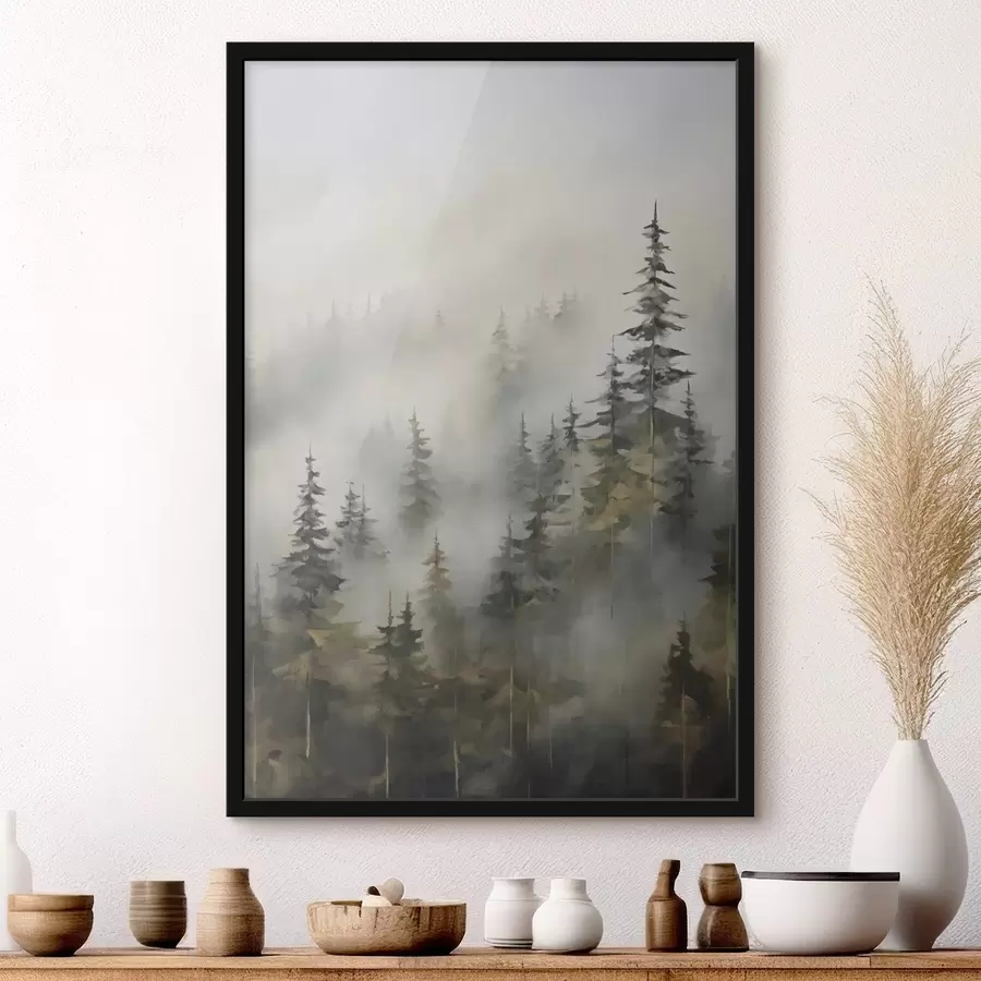 Fototapetai Miškas rūke, tapybos imitacija f46671