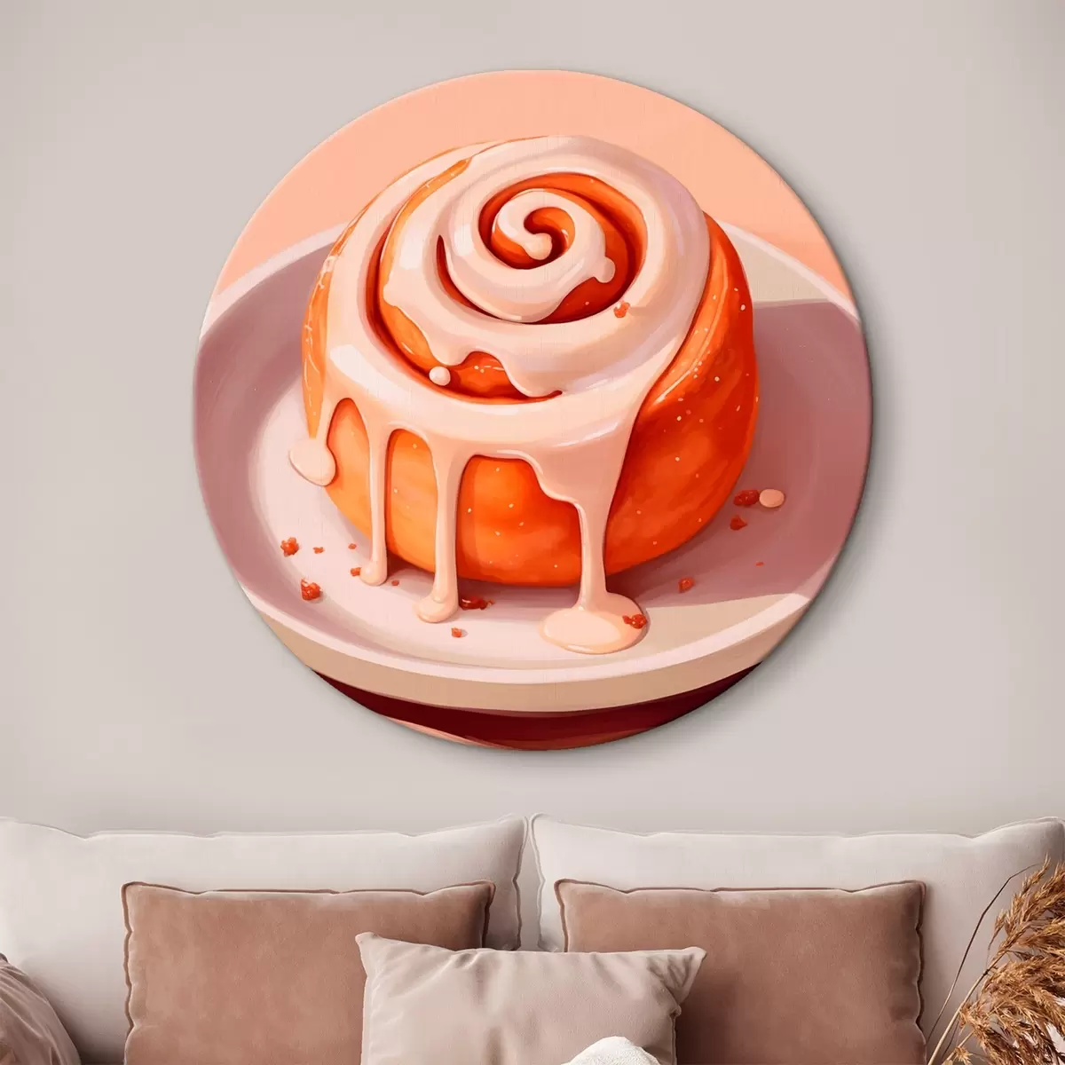Apvalūs paveikslai Cinamoninis ritinėlis su grietinėlės glazūra r46624