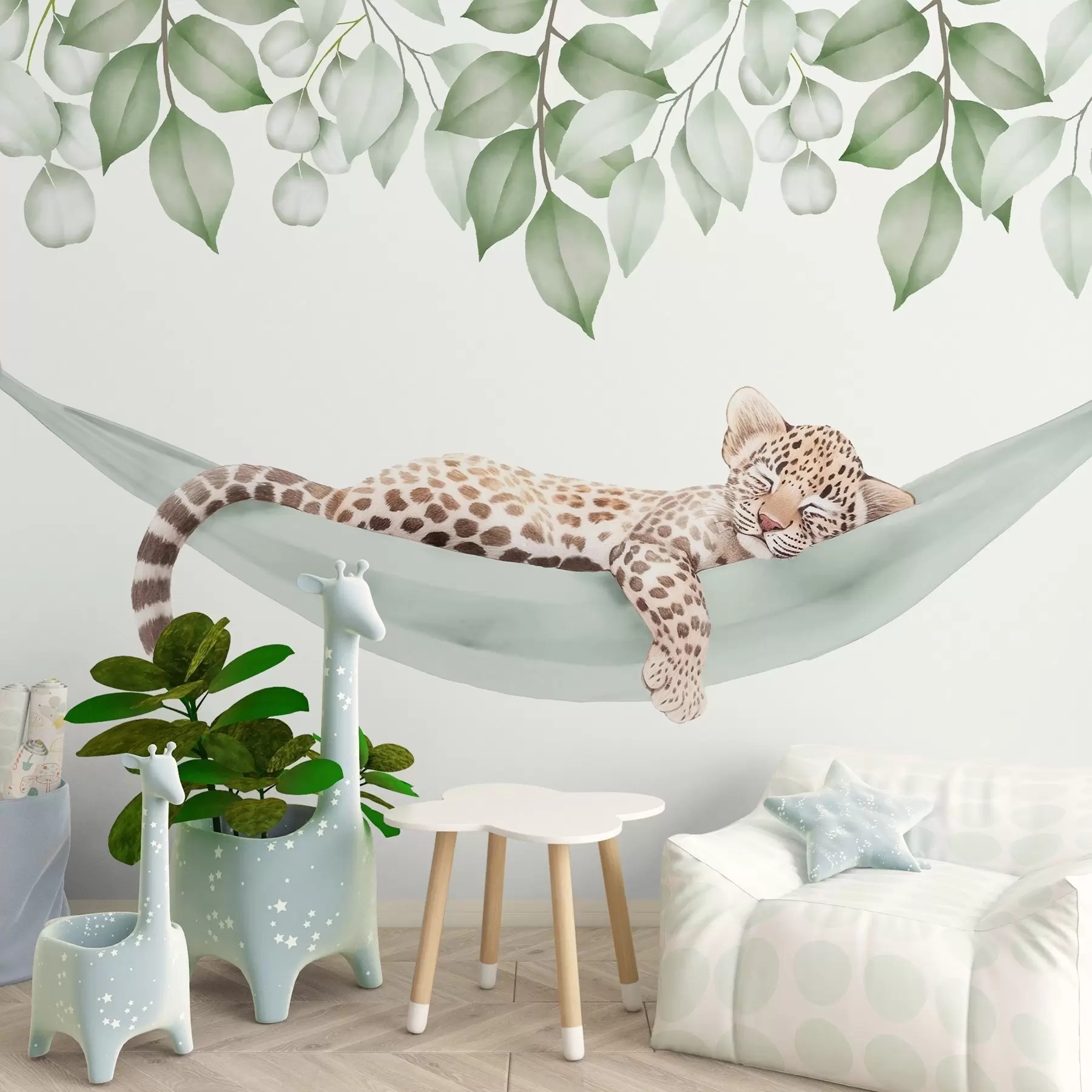 Fototapetai Leopardas miega hamake w04881