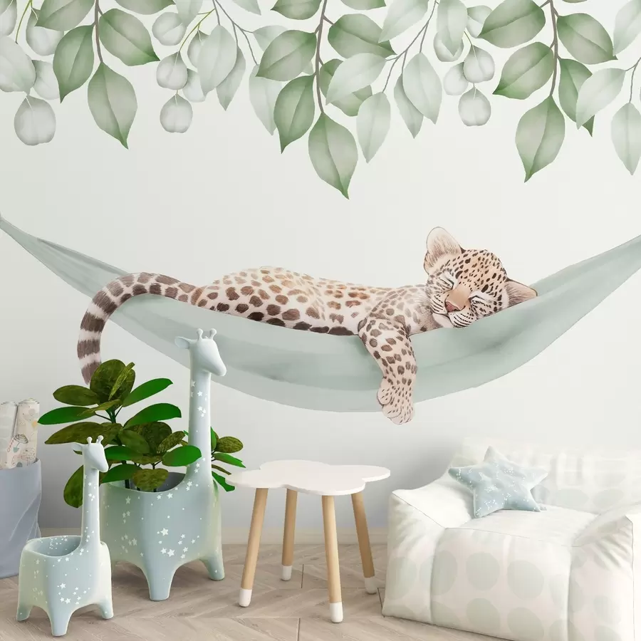Fototapetai Leopardas miega hamake w04881