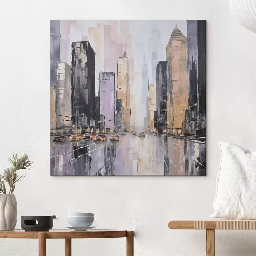Paveikslėlis Abstraktus miesto peizažo imitacija tapyboje s46753