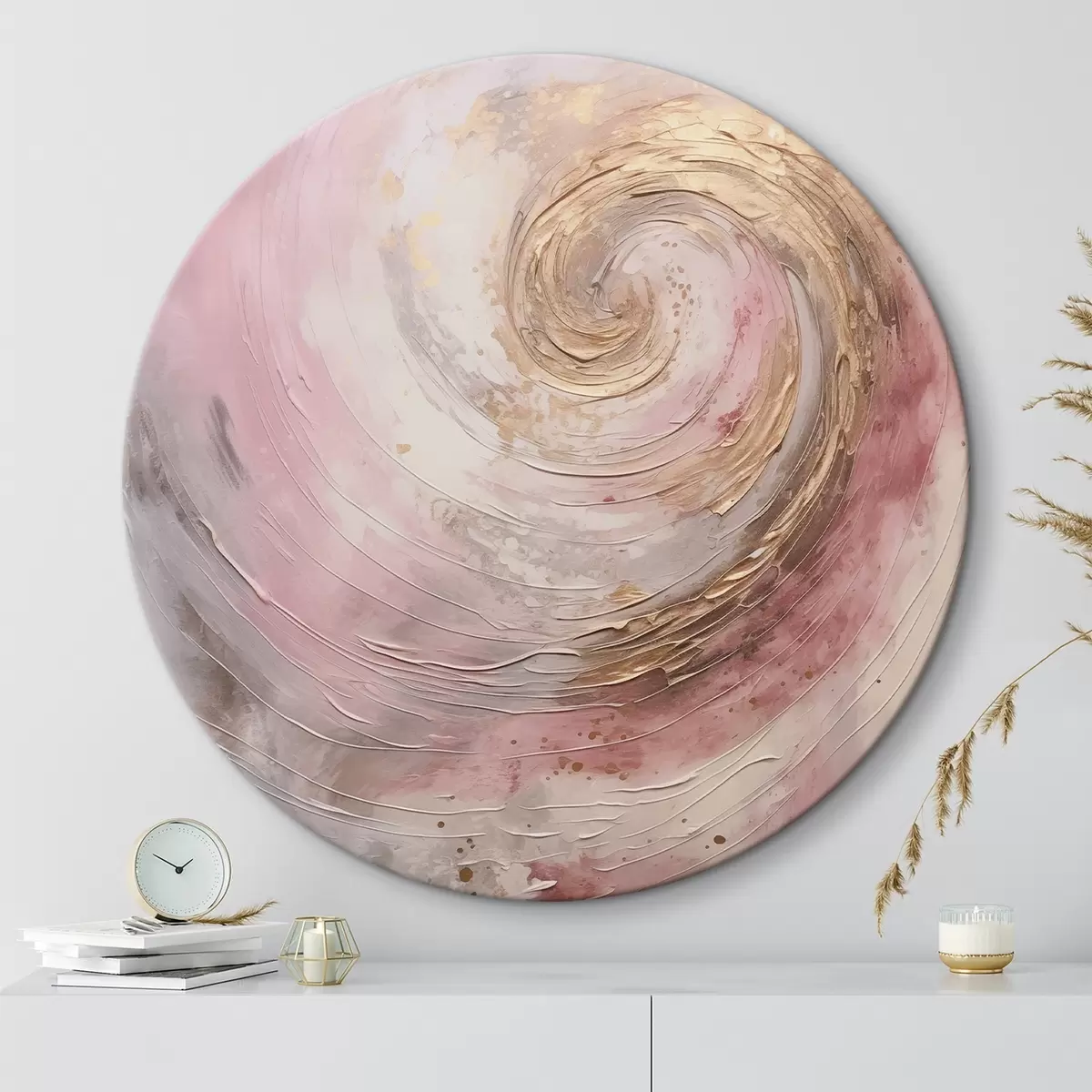 Apvalūs paveikslai Abstraktus sūkurys, imitacija tapyba r46745