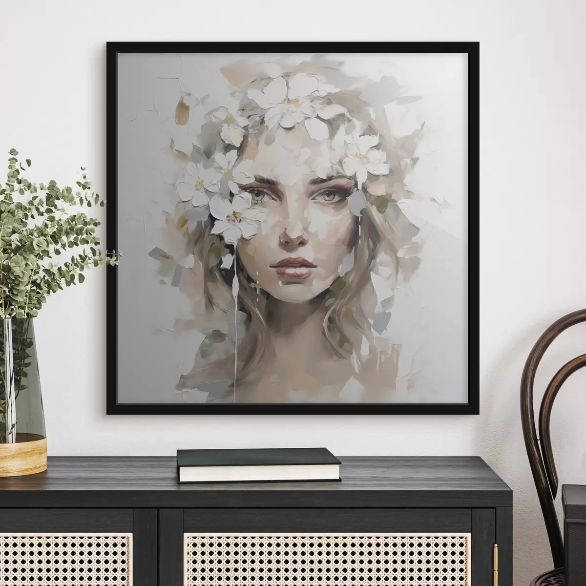 Plakatas Abstraktus portretas, imituojantis tapybą f46749