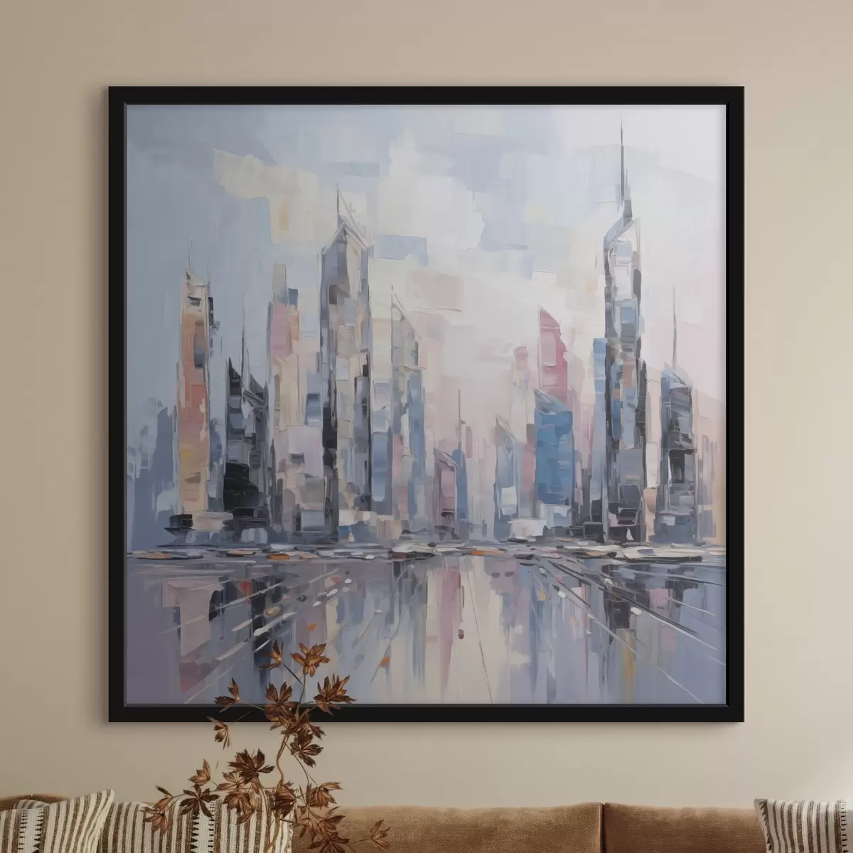 Plakatas Abstraktus miesto tapybos imitavimas f46752