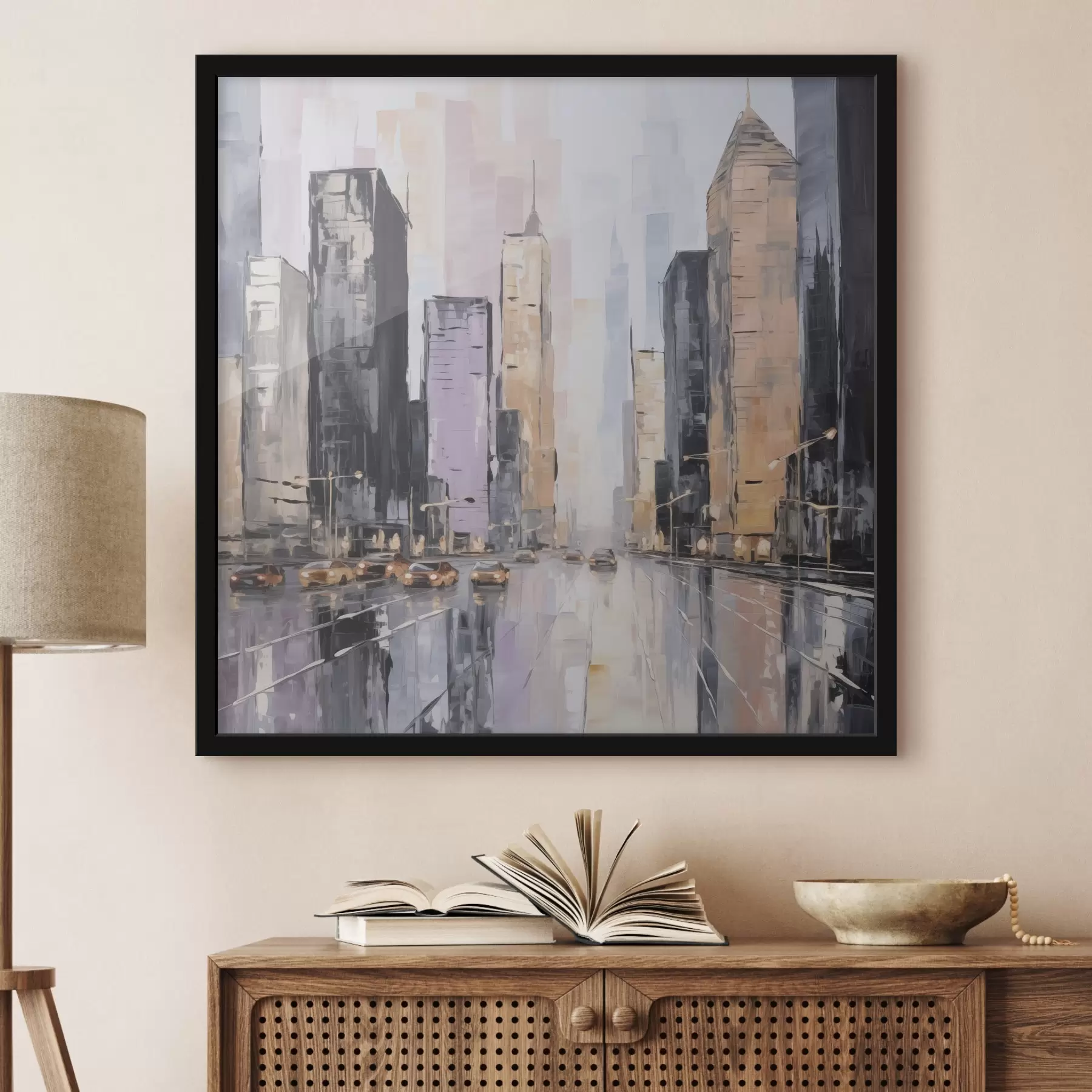 Fototapetai Abstraktus miesto peizažo imitacija tapyboje f46753