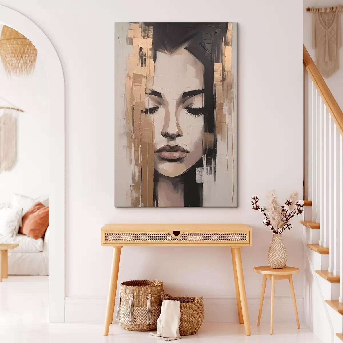 Paveikslėlis Moteris portretas. Abstrakčios teptuko potėpiai s46733