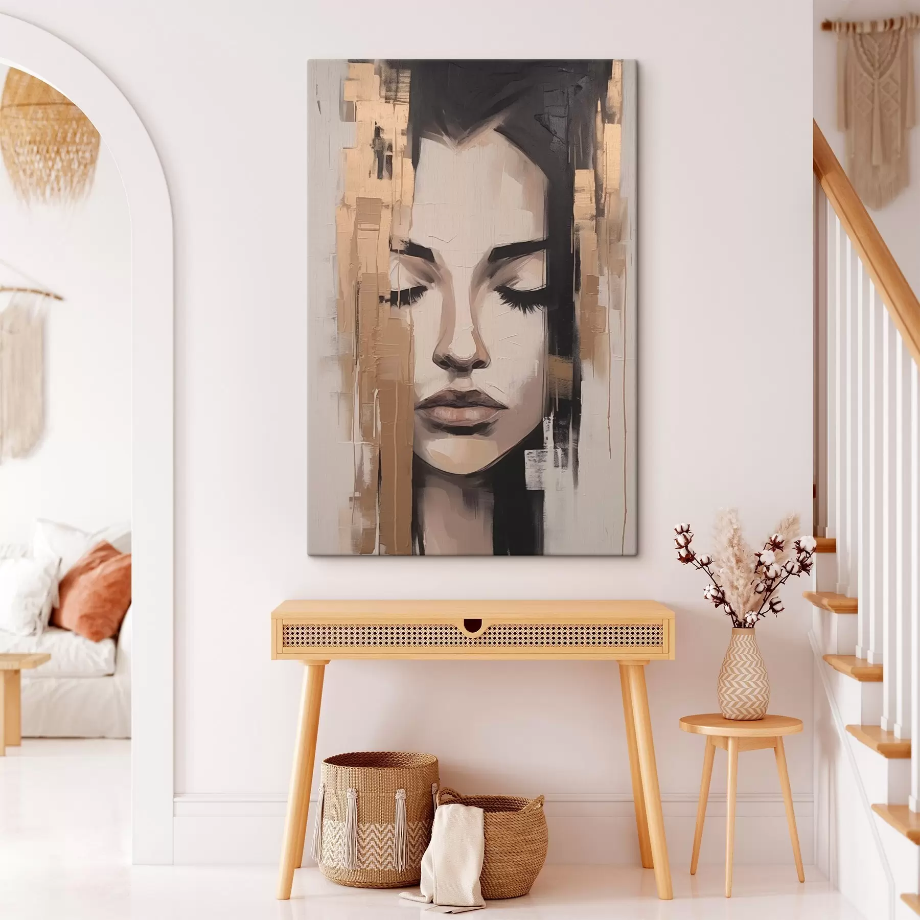 Paveikslėlis Moteris portretas. Abstrakčios teptuko potėpiai s46733