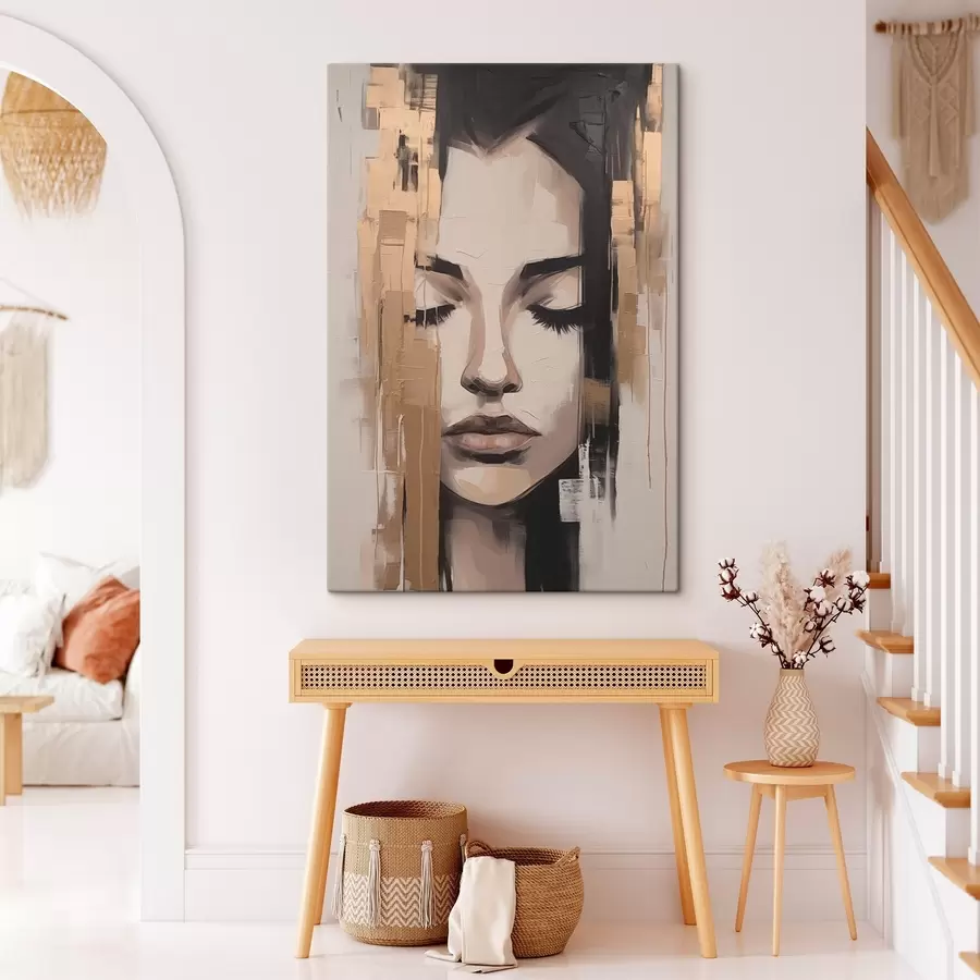 Paveikslėlis Moteris portretas. Abstrakčios teptuko potėpiai s46733