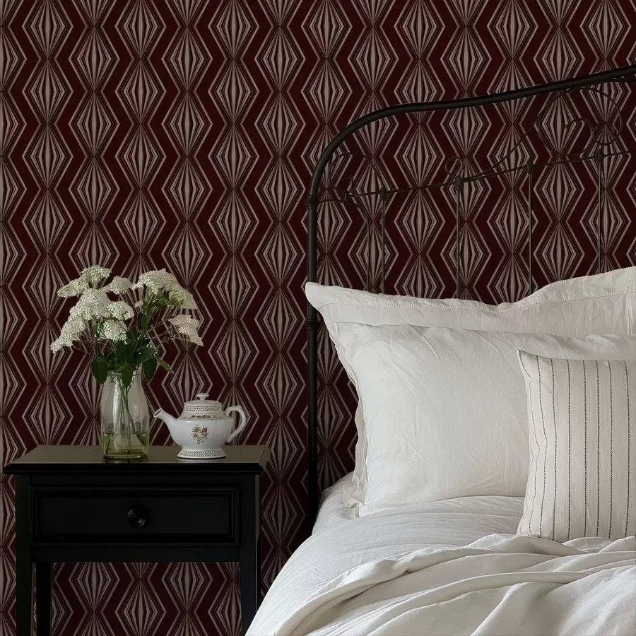 Fototapetai Deimantinis geometrinis raštas ant vyno rudos spalvos fono a00925v1