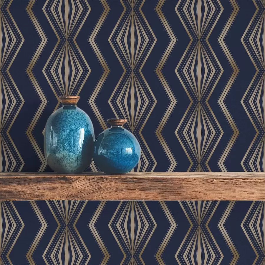 Fototapetai Tamsiai mėlynas rombinis geometrinis raštas a00973