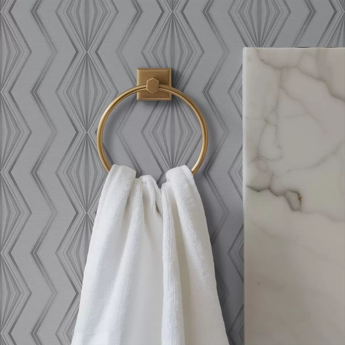 Tapetai Šviesiai pilkos spalvos rombinis geometrinis raštas a00973v2