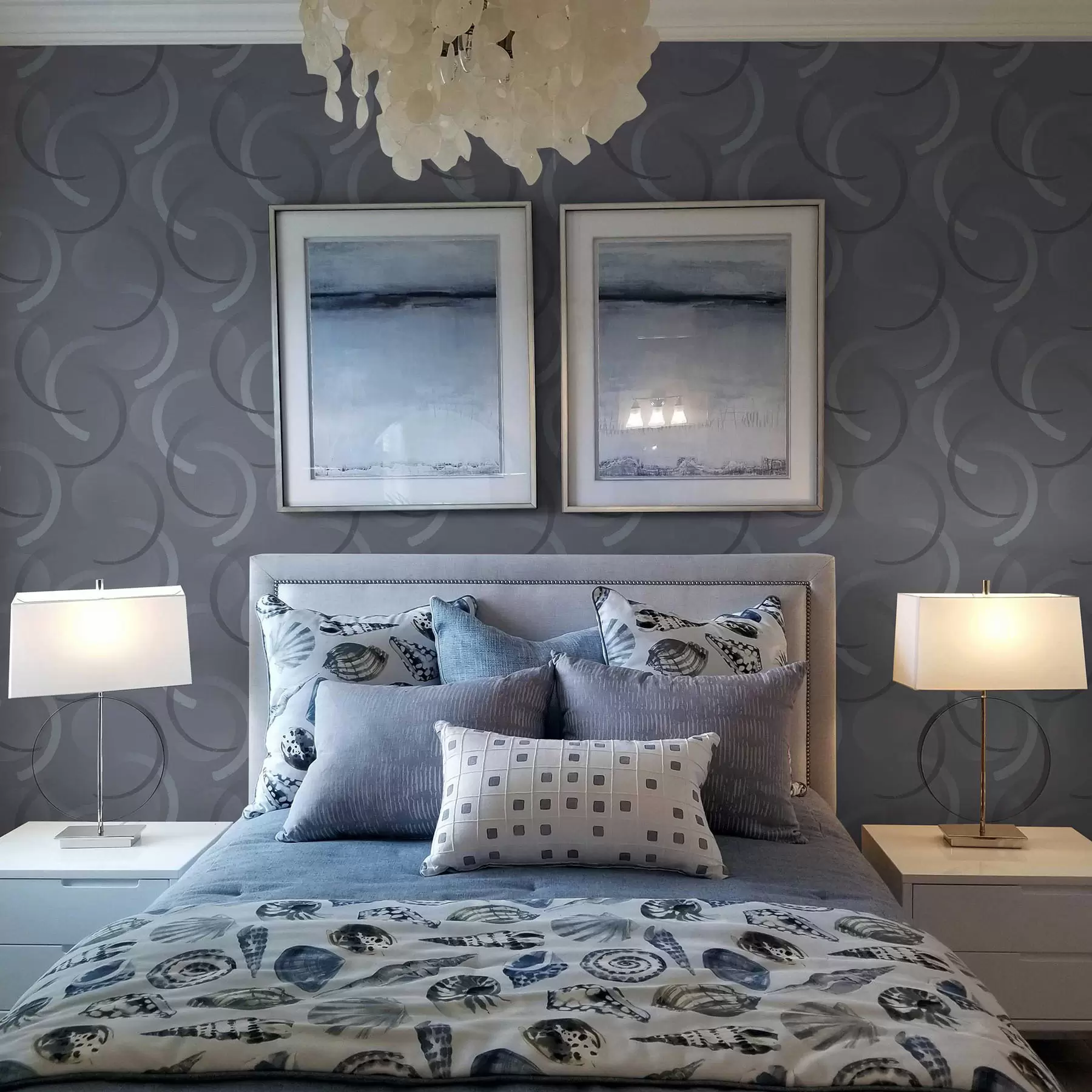 Fototapetai Pilkos pusapvalės ir neryškios apskritimo formos figūros ant tekstūruoto fono a00981