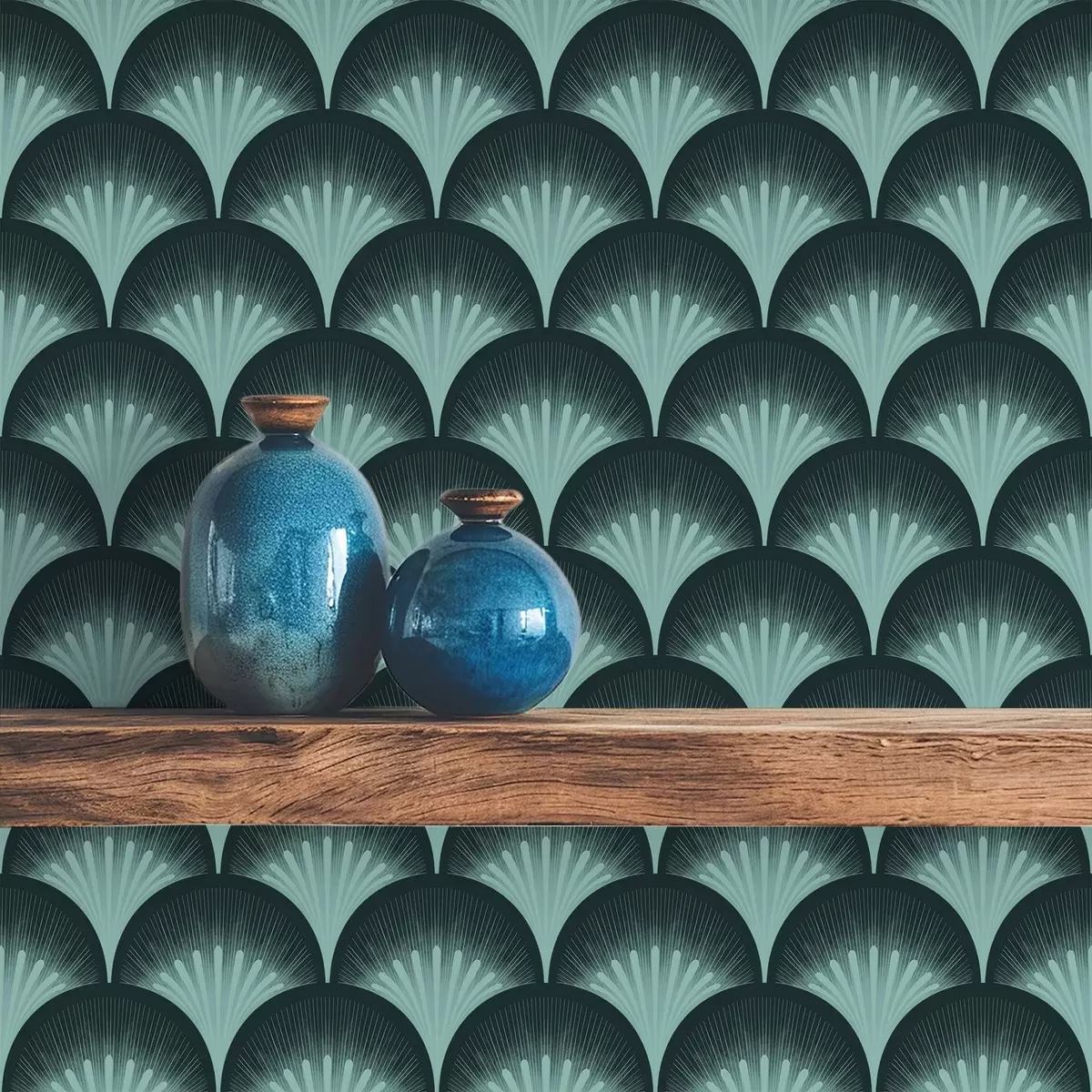 Tapetai Kontrastingi mėtų lapai ant beveik juodo fono a00990