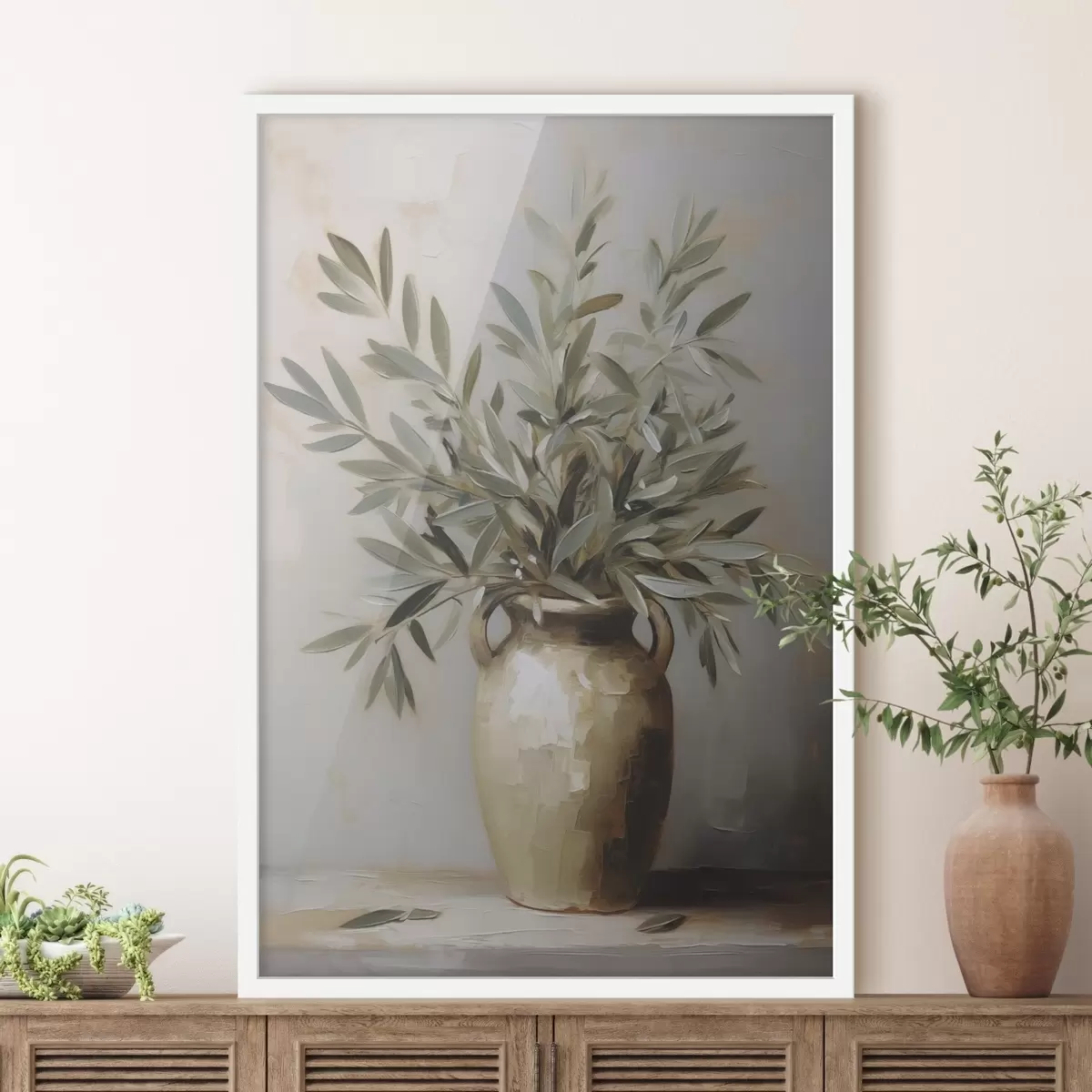 Plakatas Alyvų šakos vazėje imitacijos tapyba f46758