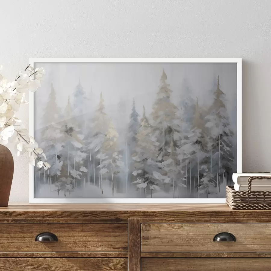 Fototapetai Žiemos miško imitacijos tapyba f46762