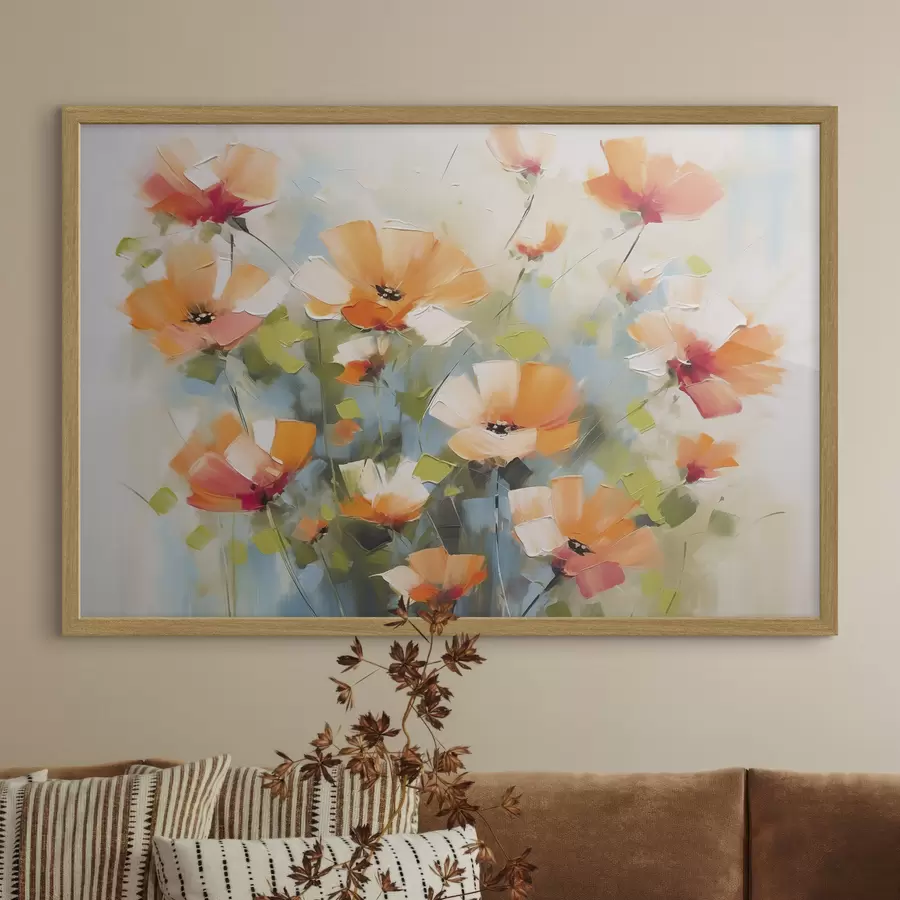 Fototapetai Abstrakčių gėlių imitacija tapyboje f46764