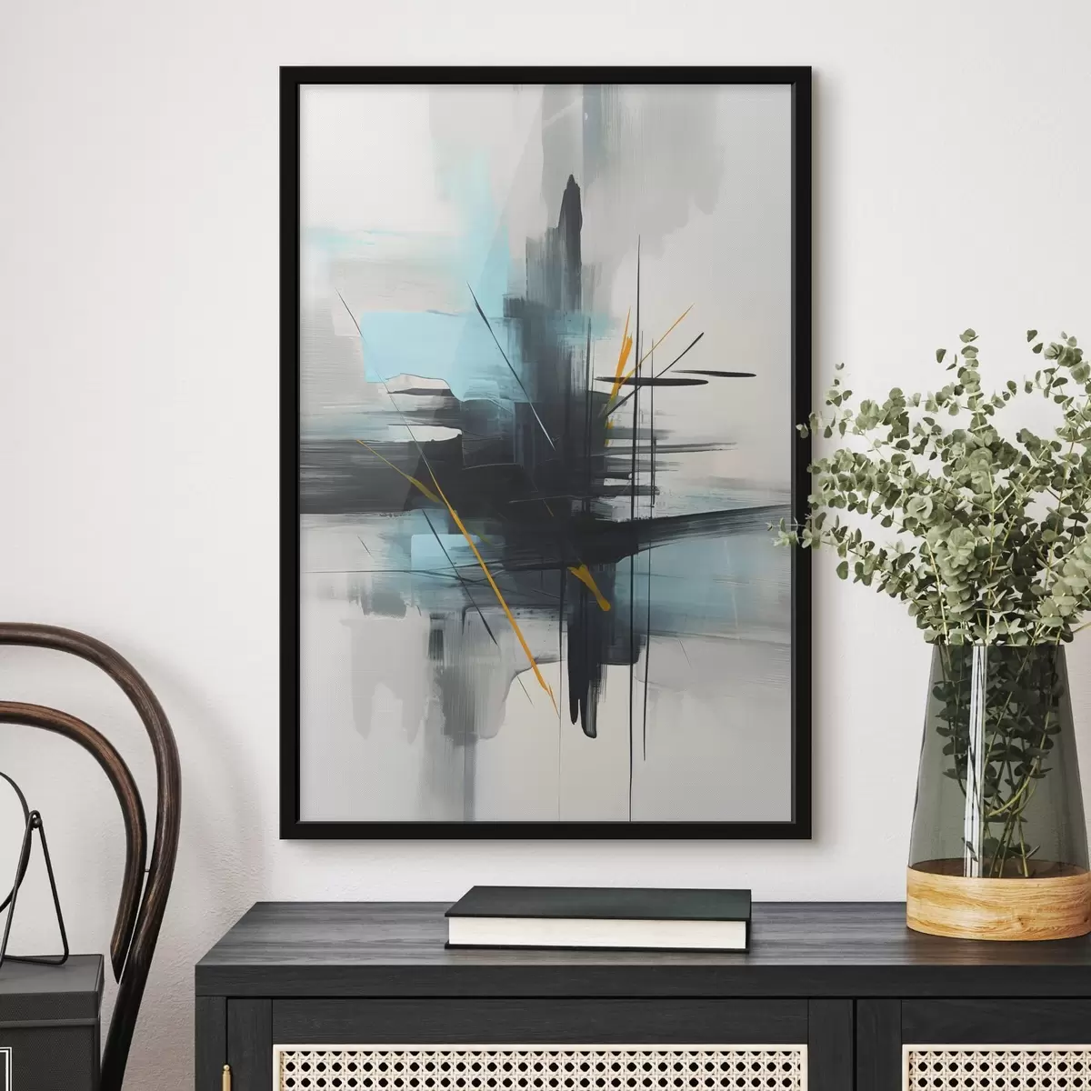 Plakatas Abstrakcija su purslų ir teptuko potėpių imitacija f46789