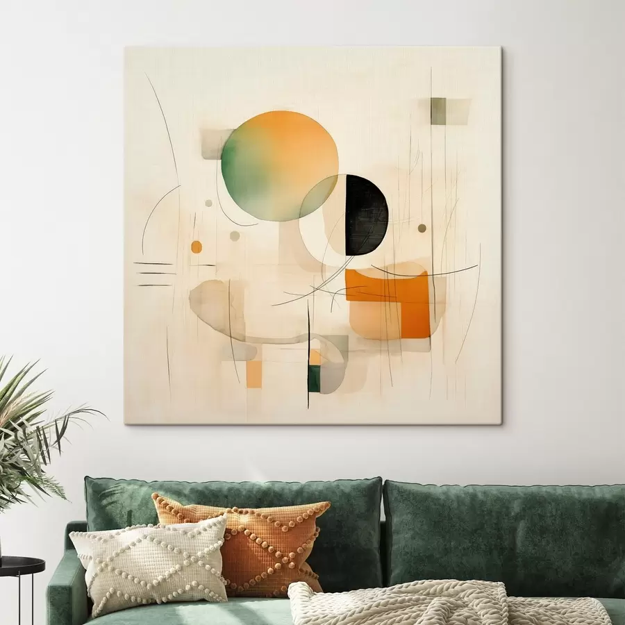 Paveikslėlis Geometriniai akcentai švelnioje spalvų paletėje, moderniame minimalistiniame stiliuje s46640