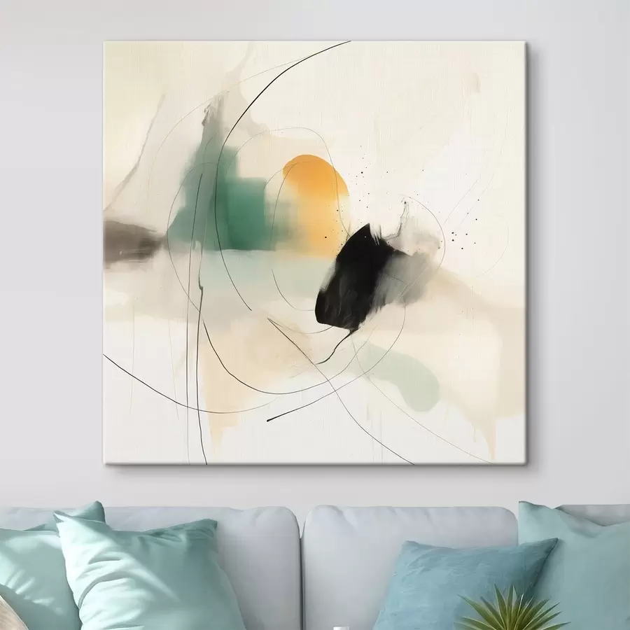 Paveikslėlis Švelni spalvų ir linijų dinamika lengvu abstrakčiu stiliumi s46641