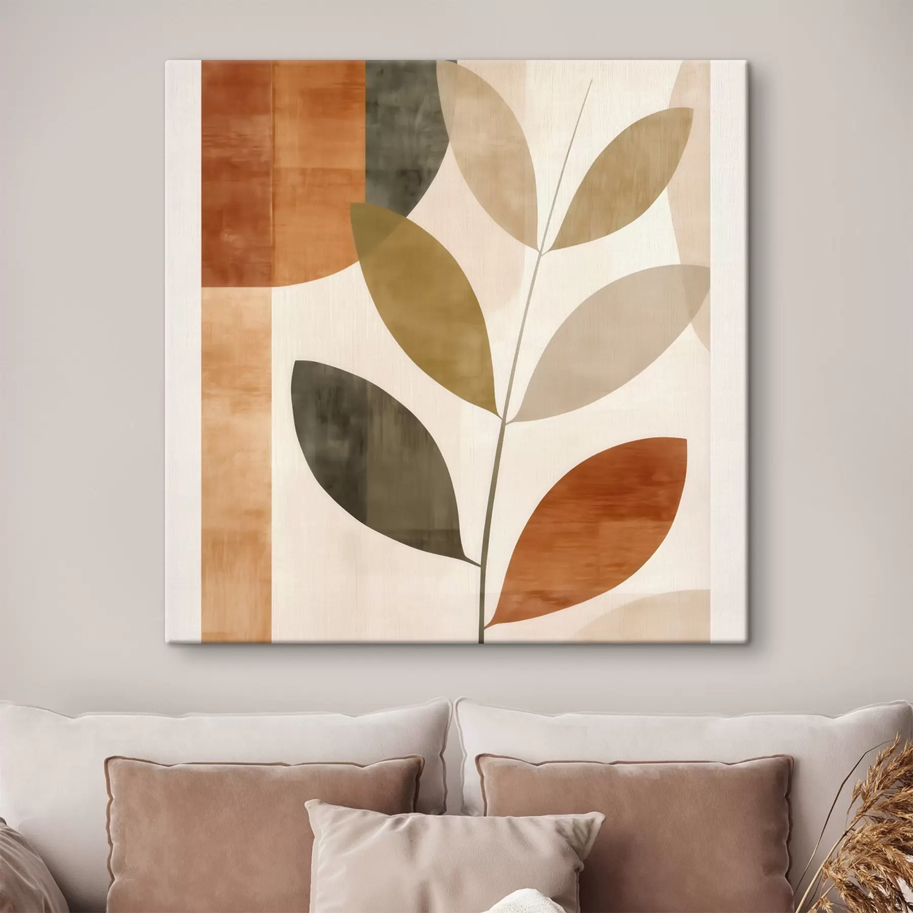 Paveikslėlis Šiltas lapų kompozicija lyrišku minimalistiniu stiliumi s46646