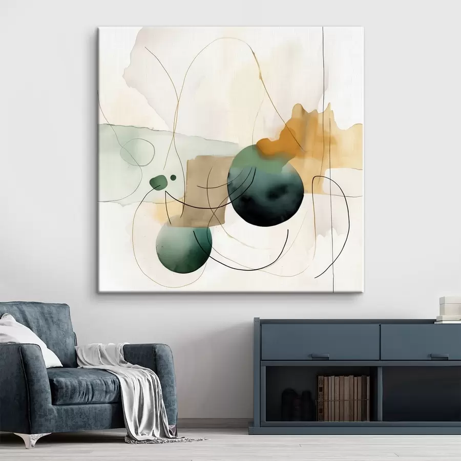 Paveikslėlis Apvalintų siluetų ritmas moderniu akvarelės stiliumi s46648