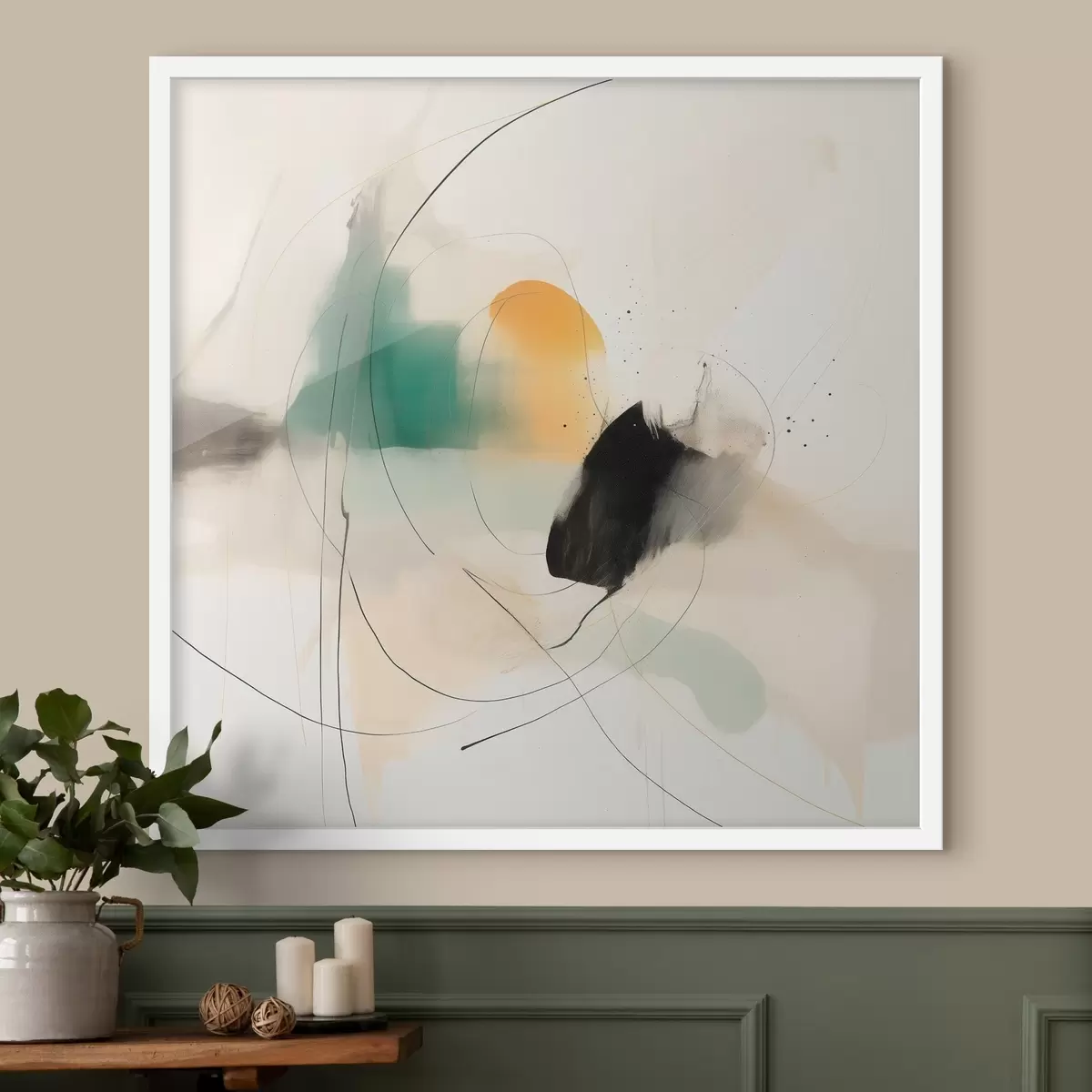 Plakatas Švelnios spalvos ir linijų dinamika lengvu abstrakčiu stiliumi f46641