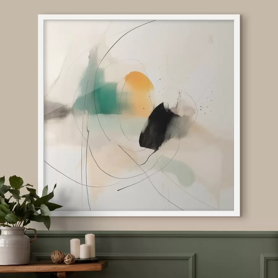 Fototapetai Švelnios spalvos ir linijų dinamika lengvu abstrakčiu stiliumi f46641