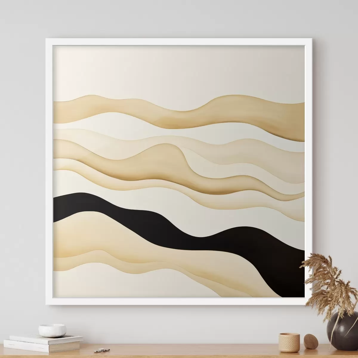 Plakatas Dekoratyvinis motyvas su sklandžiomis linijomis kontrastingų spalvų gama f46662