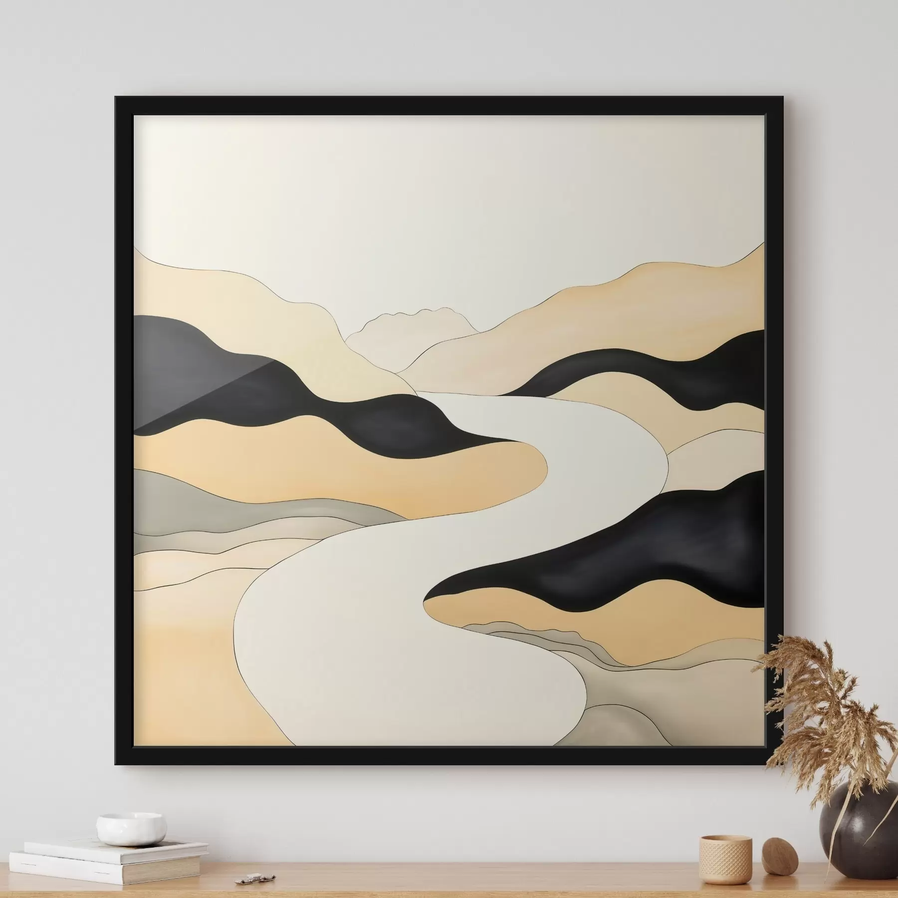 Fototapetai Meninė kompozicija su kontrastingais akcentais šiltų spalvų paletėje f46663