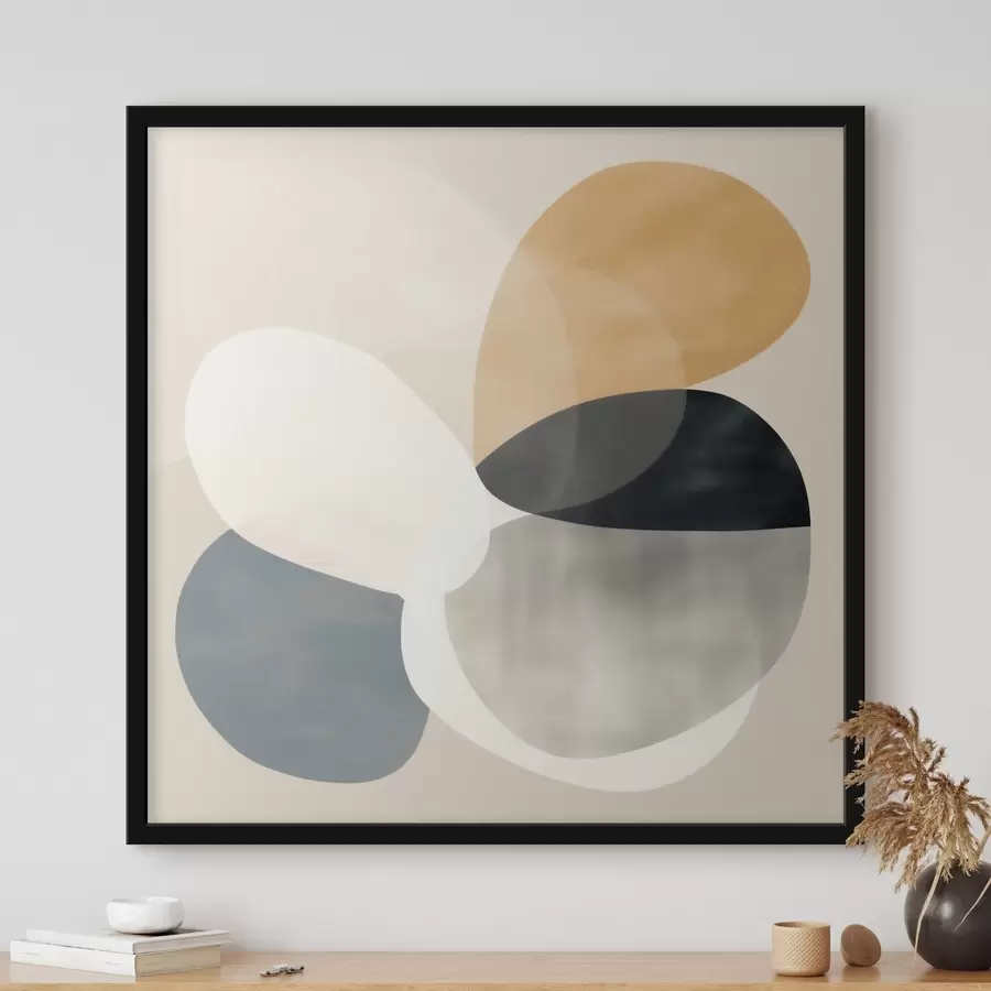 Fototapetai Minimalistinė abstrakcija su sklandžiomis geometrinėmis formomis f46664