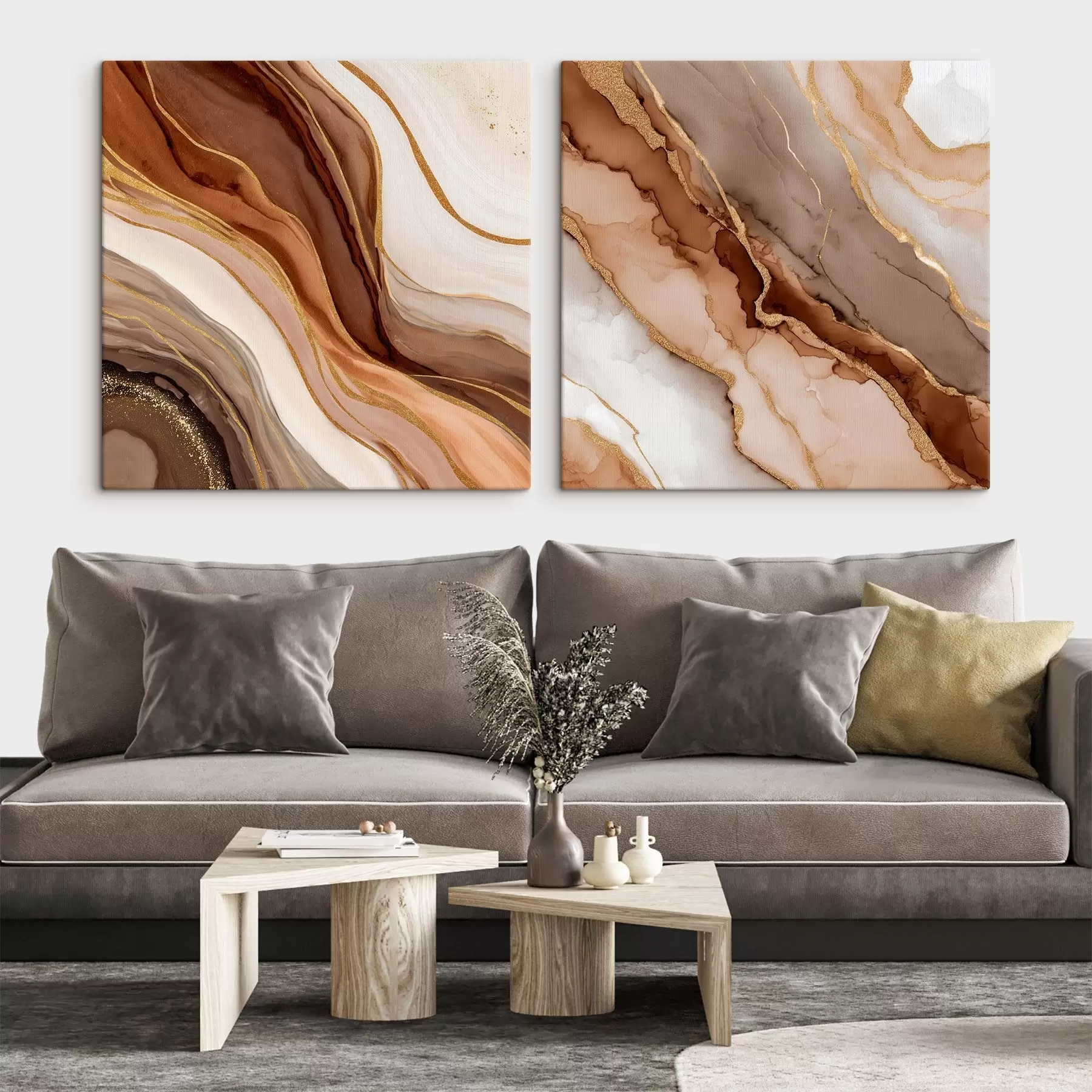 Paveikslėlis Dviejų dalių abstrakti kompozicija su sklandžiais sluoksniais perėjimais m00982