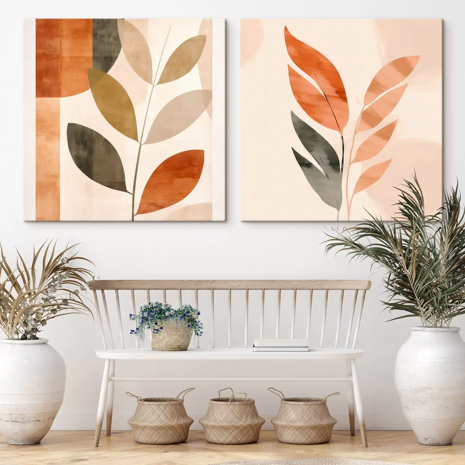 Paveikslėlis Stilizuotas augalo atvaizdas ramių spalvų gama m00984