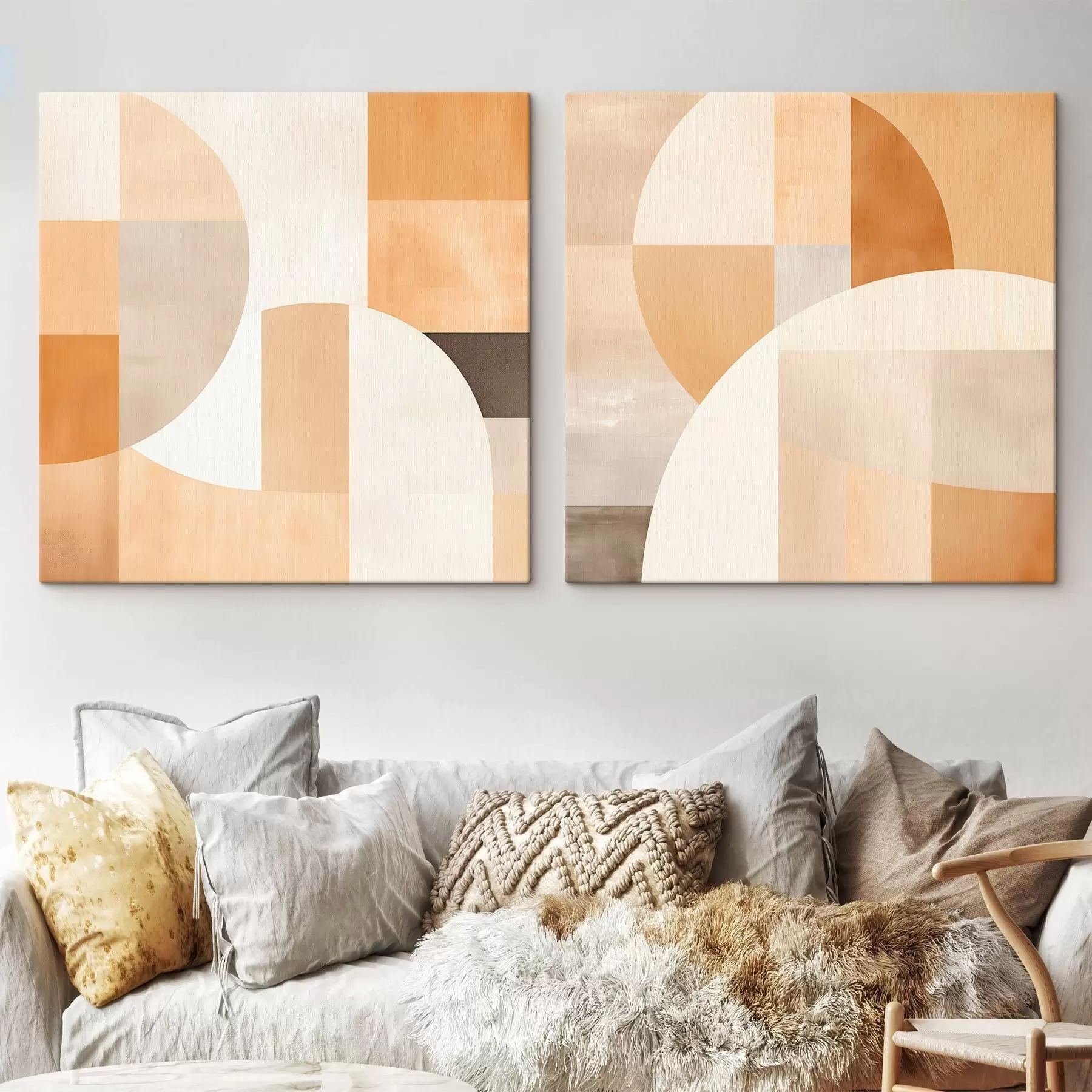 Paveikslėlis Kompozicija su dideliais pavidalais ir švelniais spalvų blokais m00986