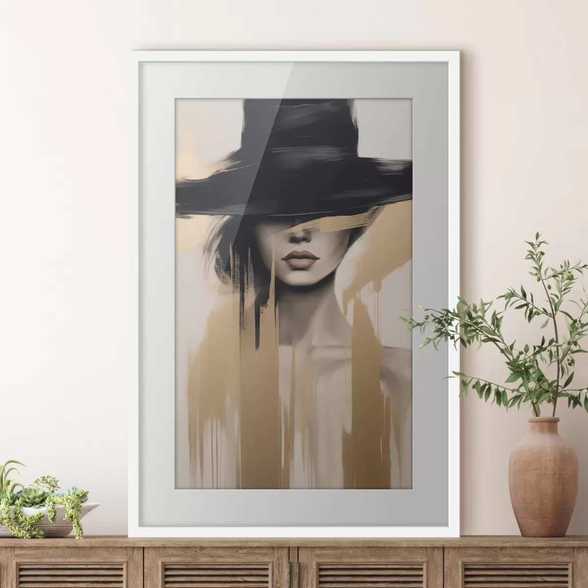 Plakatas Portretas po juoda skrybėle f46802
