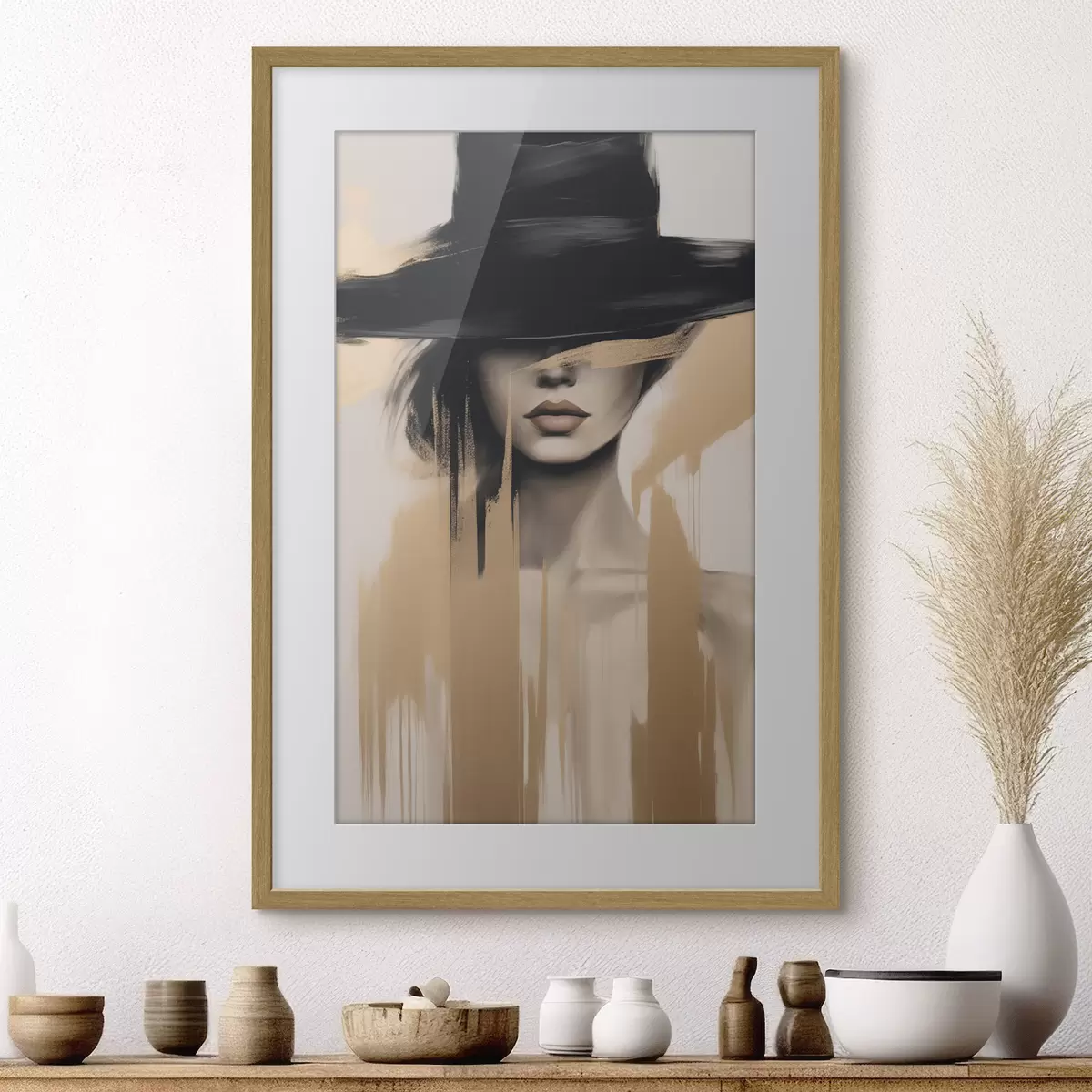Plakatas Portretas po juoda skrybėle f46802