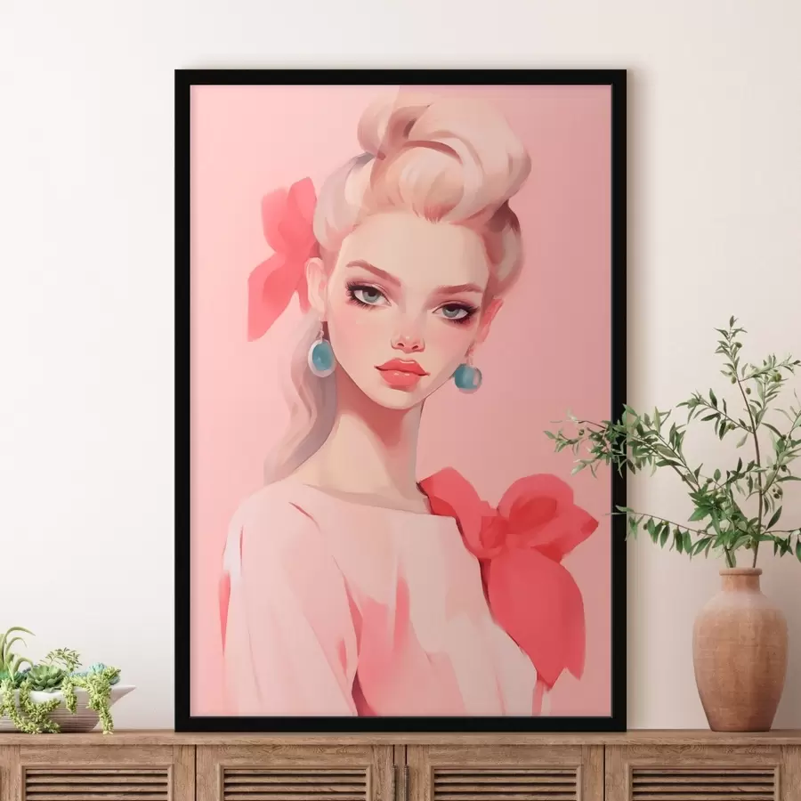 Fototapetai Mergina rožine suknele f46804