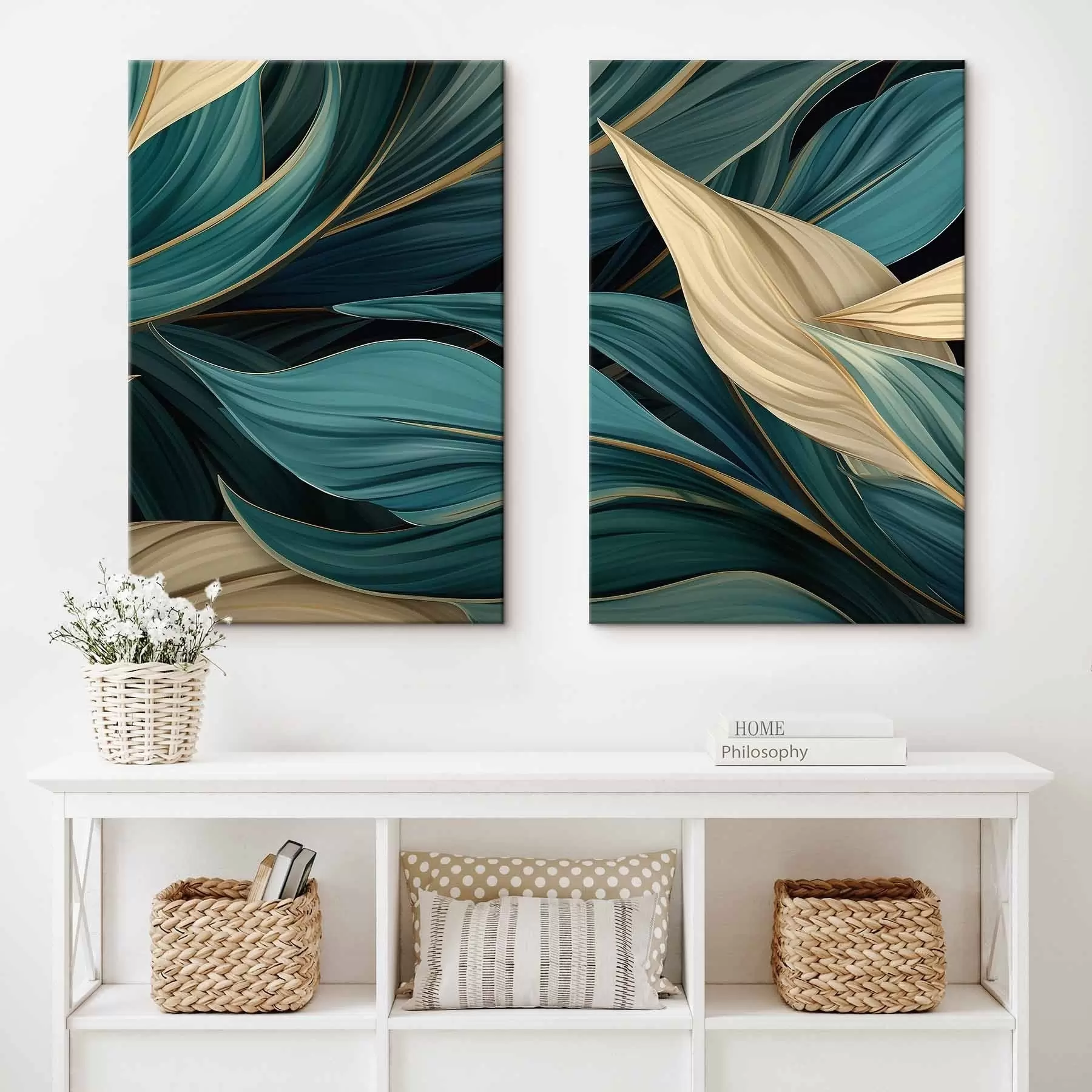 Paveikslėlis Žali abstraktūs lapai m01063