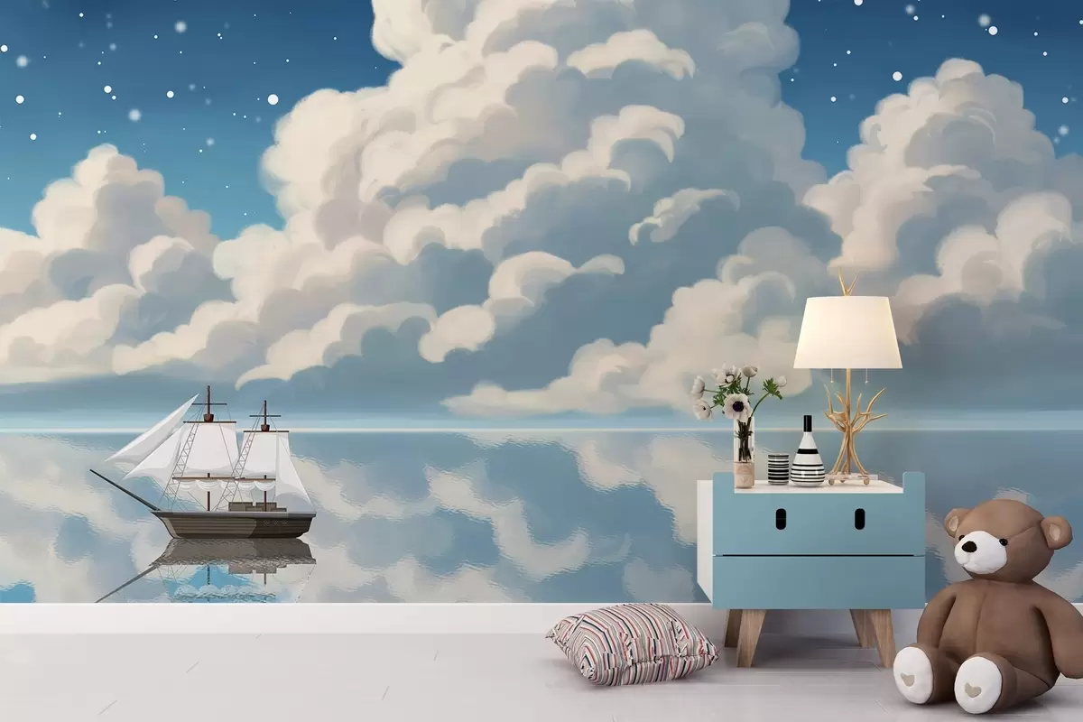 Fototapetai Stori debesys virš vandens w04996