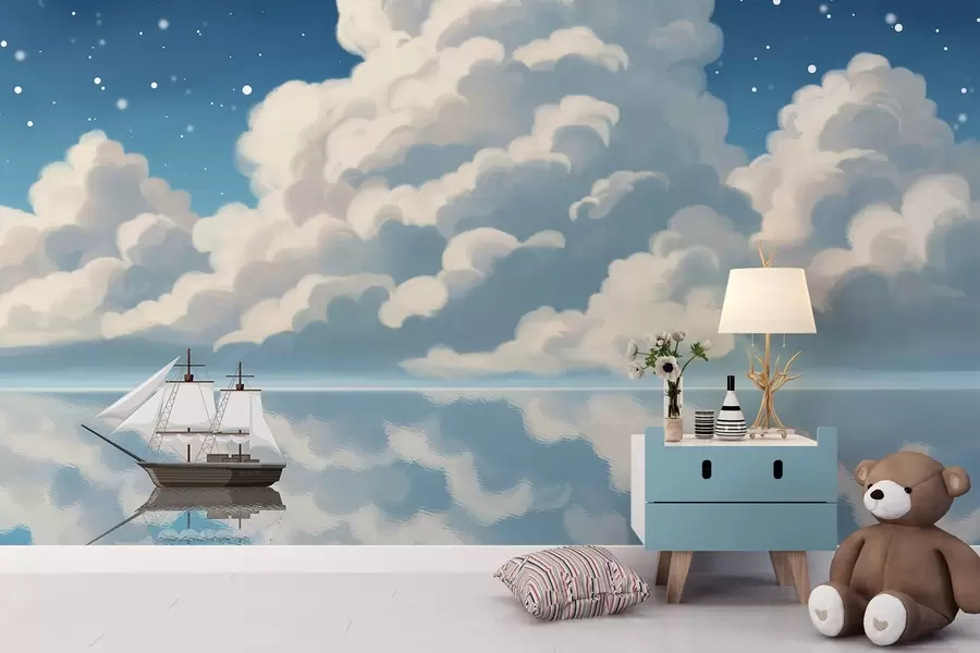 Fototapetai Stori debesys virš vandens w04996