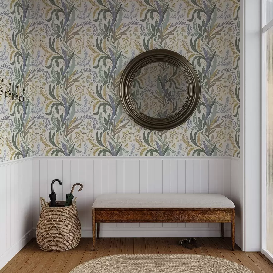 Fototapetai Prabangus gėlių ornamentas švelnios pastelinių spalvų paletėje a00939