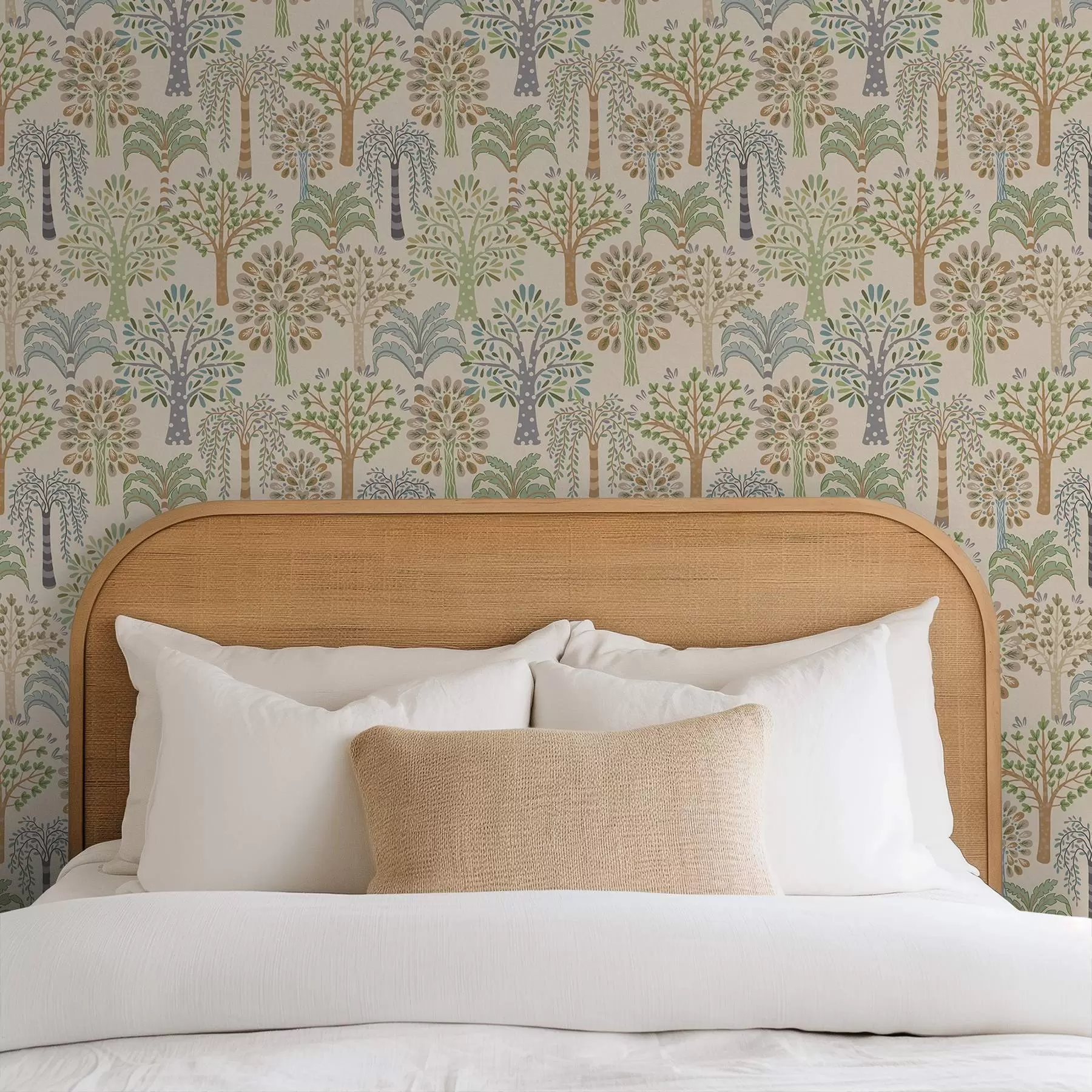 Fototapetai Dekoratyviniai medžiai švelnios natūralios spalvų paletės a00960