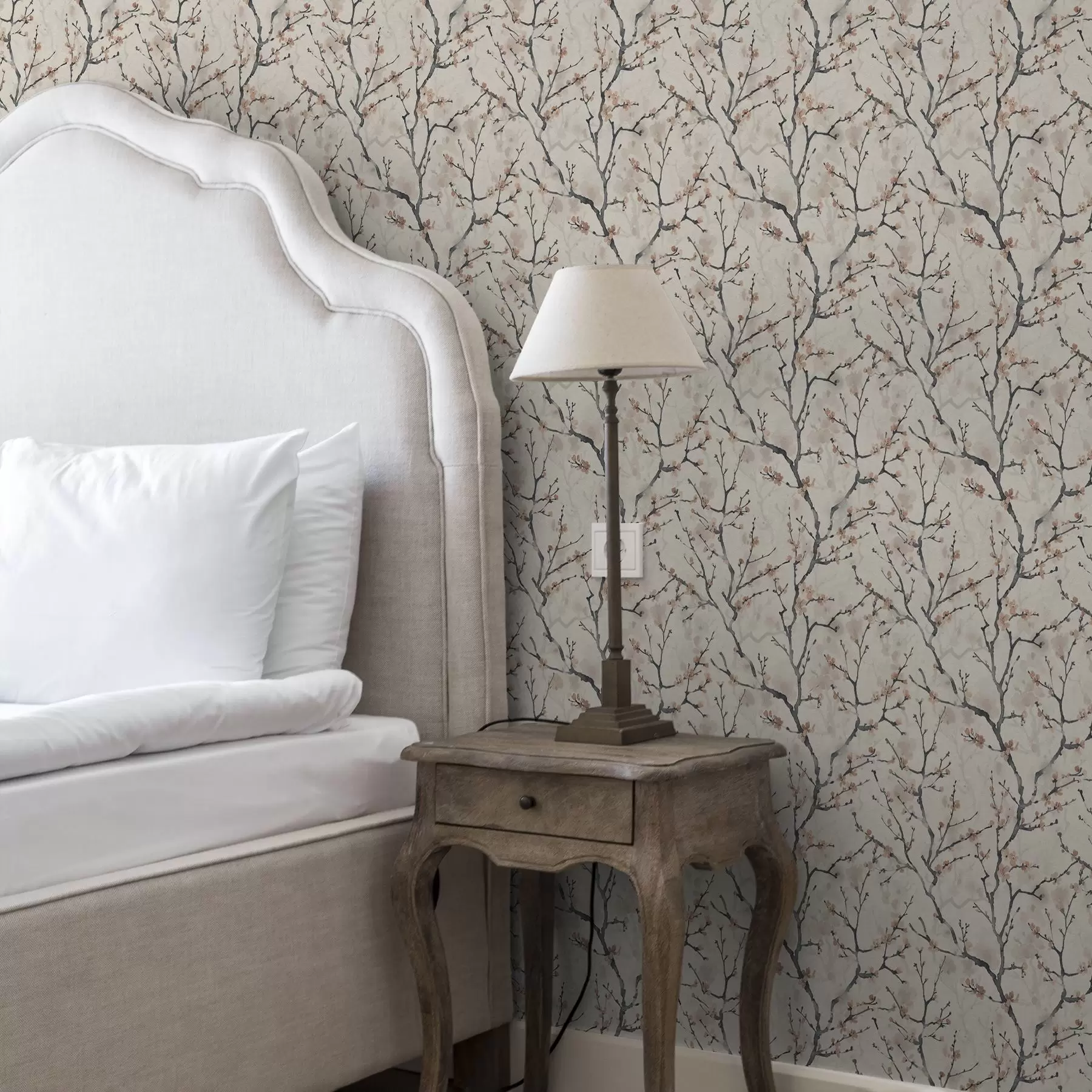 Fototapetai Akvarelinės sakuros šakos ant šviesaus fono a01033