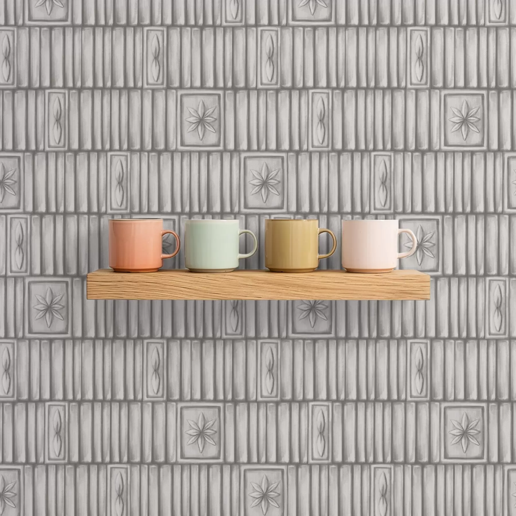 Fototapetai Reljefinės vertikalios plokštės su grafiniais gėlių įdėklas a01058