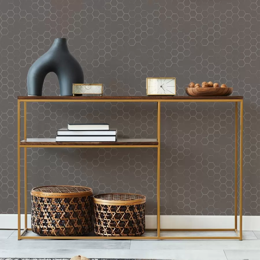 Fototapetai Tankus šešiakampis raštas švelniais pilkos spalvos atspalviais a01060v2