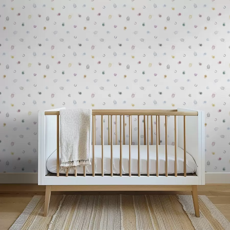 Fototapetai Didelės spalvingos akvarelės dėmės ant balto popieriaus a01062