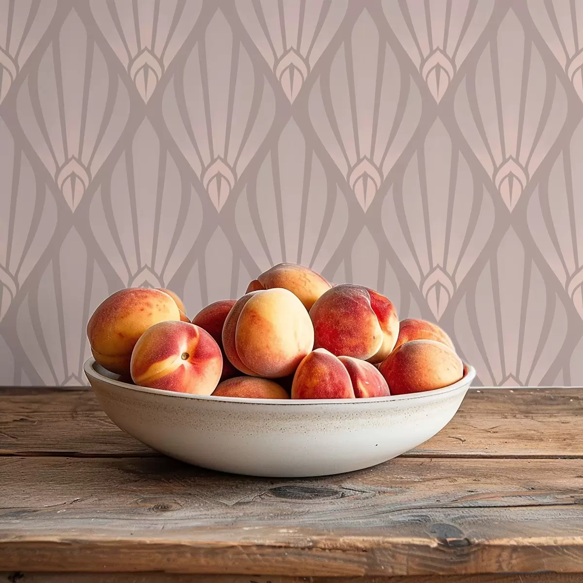 Tapetai Pudrinis smėlio spalvos Art Deco su švelniais ventiliatoriais a01064v1