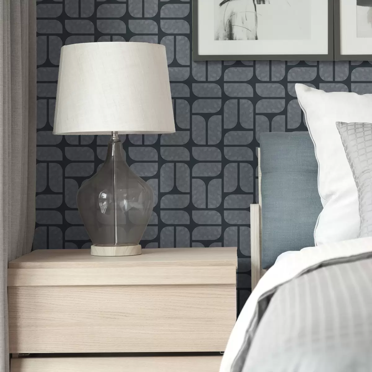 Tapetai Tamsus fonas su pilka mozaika iš apvalių modulių a01069v1