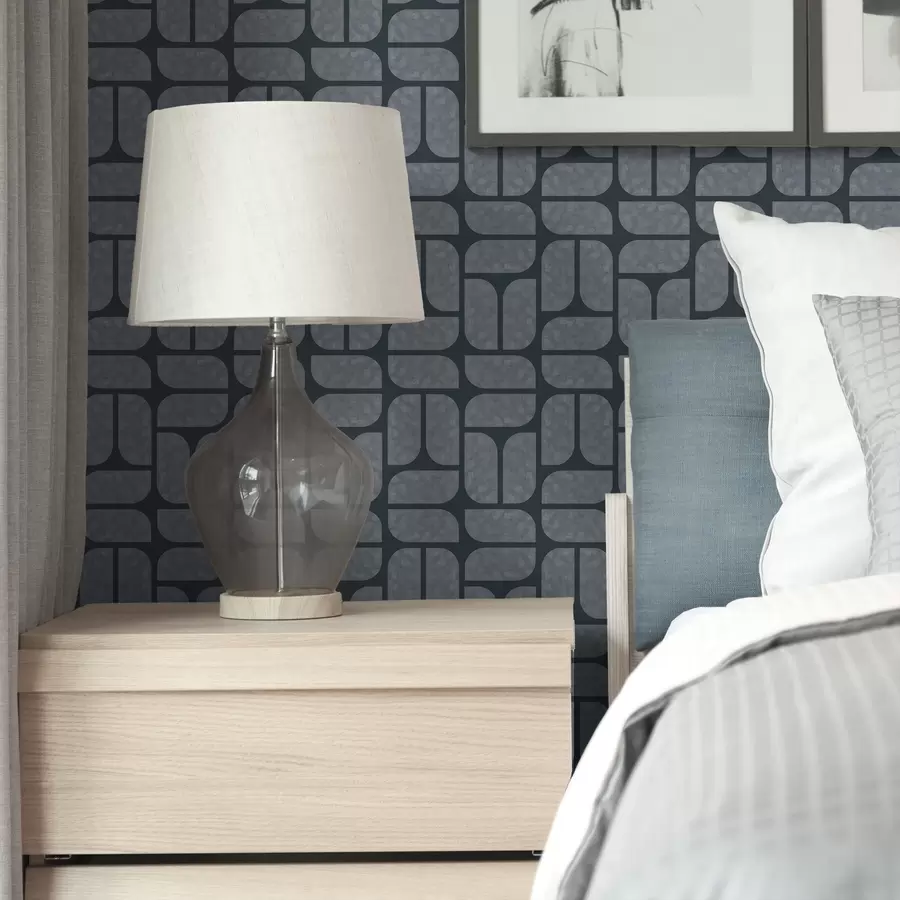 Fototapetai Tamsus fonas su pilka mozaika iš apvalių modulių a01069v1