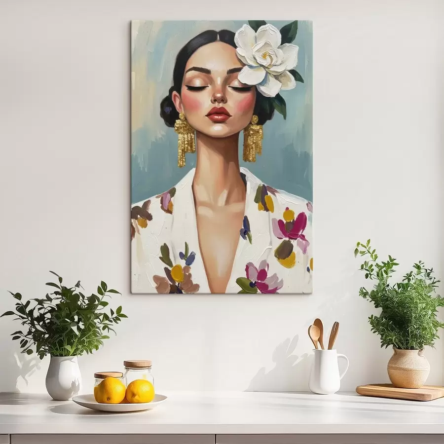 Paveikslėlis Mergina su gėle plaukuose s46852