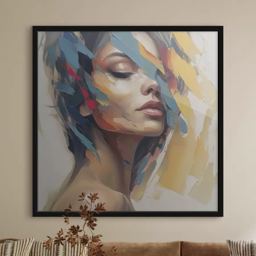 Fototapetai Abstraktus moters portreto imitacija tapyboje f46918